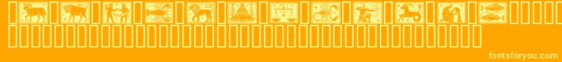 Zodiac01 Font – Yellow Fonts on Orange Background
