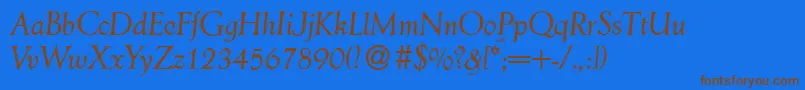 AesopItalic Font – Brown Fonts on Blue Background