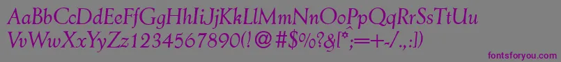 AesopItalic Font – Purple Fonts on Gray Background
