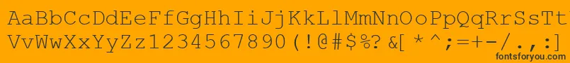 CourierNewKoi8 Font – Black Fonts on Orange Background