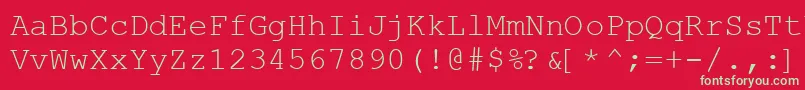 フォントCourierNewKoi8 – 赤い背景に緑の文字