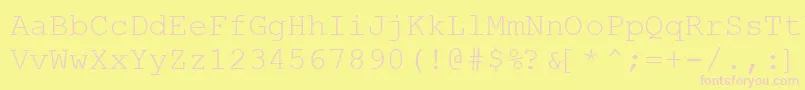 CourierNewKoi8 Font – Pink Fonts on Yellow Background