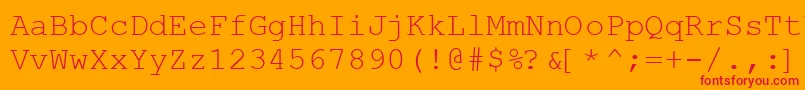 CourierNewKoi8 Font – Red Fonts on Orange Background