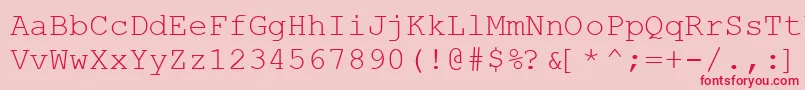 フォントCourierNewKoi8 – ピンクの背景に赤い文字