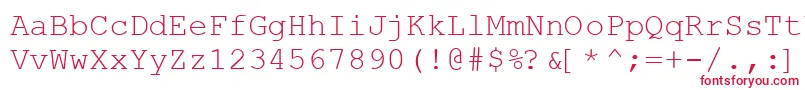 フォントCourierNewKoi8 – 白い背景に赤い文字