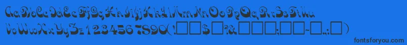 TradewindsskRegular-Schriftart – Schwarze Schriften auf blauem Hintergrund