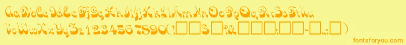 TradewindsskRegular Font – Orange Fonts on Yellow Background