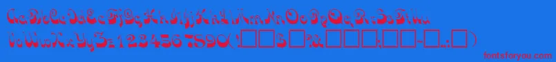 フォントTradewindsskRegular – 赤い文字の青い背景