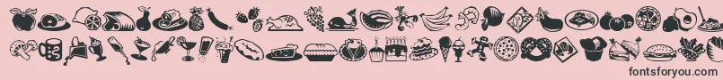 MiniPicsLilEdibles Font – Black Fonts on Pink Background