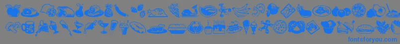 MiniPicsLilEdibles Font – Blue Fonts on Gray Background