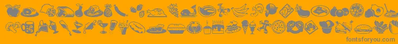 MiniPicsLilEdibles Font – Gray Fonts on Orange Background