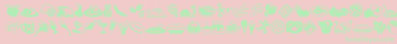 MiniPicsLilEdibles Font – Green Fonts on Pink Background