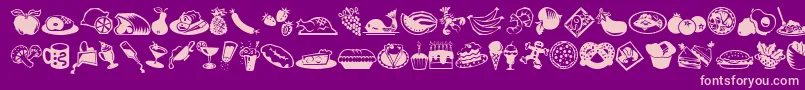 MiniPicsLilEdibles Font – Pink Fonts on Purple Background