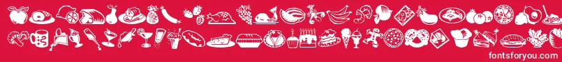 MiniPicsLilEdibles Font – White Fonts on Red Background