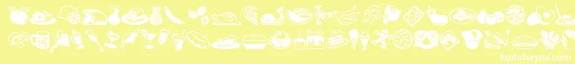 MiniPicsLilEdibles Font – White Fonts on Yellow Background