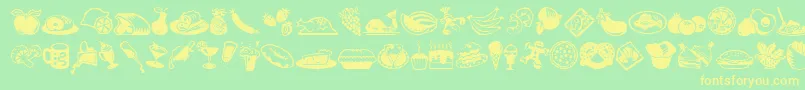 Lisätietoja MiniPicsLilEdibles-fontista MiniPicsLilEdibles-fontti – keltaiset fontit vihreällä taustalla
