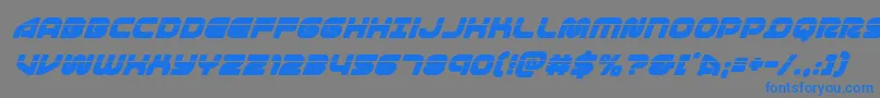 1stenterpriseslasersuperital Font – Blue Fonts on Gray Background
