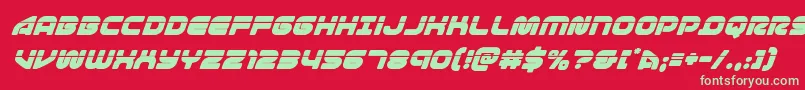 1stenterpriseslasersuperital Font – Green Fonts on Red Background