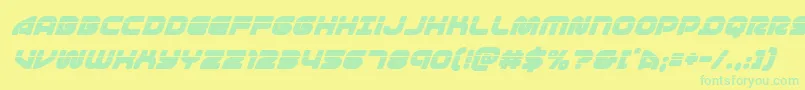 1stenterpriseslasersuperital Font – Green Fonts on Yellow Background
