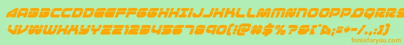 1stenterpriseslasersuperital Font – Orange Fonts on Green Background