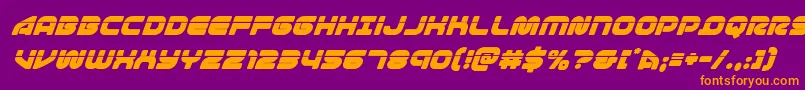 1stenterpriseslasersuperital Font – Orange Fonts on Purple Background