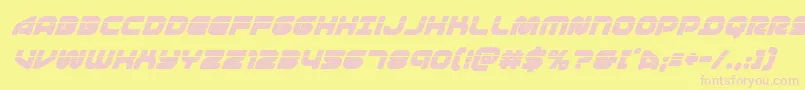1stenterpriseslasersuperital Font – Pink Fonts on Yellow Background
