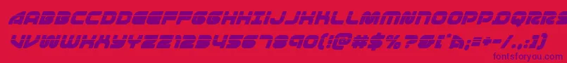 1stenterpriseslasersuperital Font – Purple Fonts on Red Background