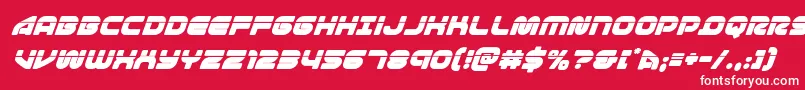 1stenterpriseslasersuperital Font – White Fonts on Red Background