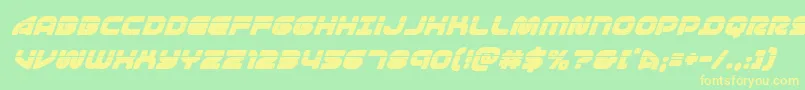 1stenterpriseslasersuperital Font – Yellow Fonts on Green Background