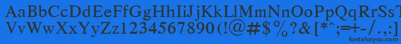 Czcionka Respect – czarne czcionki na niebieskim tle