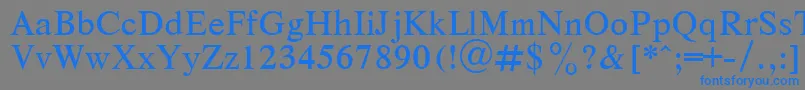 フォントRespect – 灰色の背景に青い文字