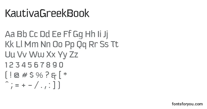 Шрифт KautivaGreekBook – алфавит, цифры, специальные символы