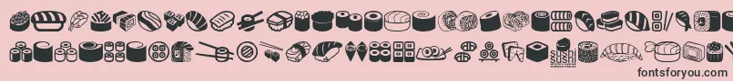 SushiSushi Font – Black Fonts on Pink Background