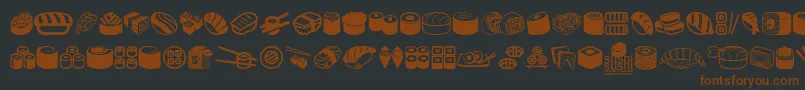 SushiSushi Font – Brown Fonts on Black Background