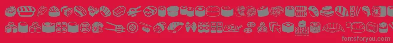 SushiSushi Font – Gray Fonts on Red Background