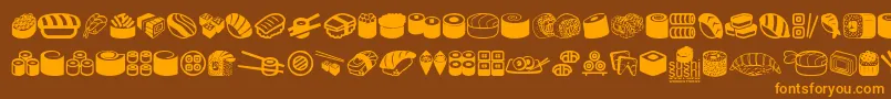 SushiSushi Font – Orange Fonts on Brown Background