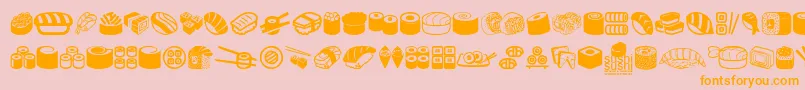 SushiSushi Font – Orange Fonts on Pink Background