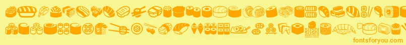 SushiSushi Font – Orange Fonts on Yellow Background