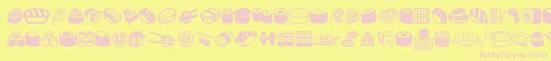 SushiSushi Font – Pink Fonts on Yellow Background