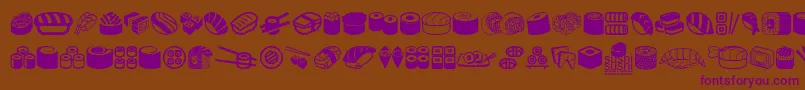 SushiSushi Font – Purple Fonts on Brown Background