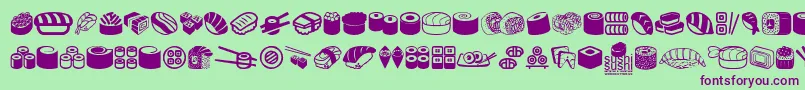 SushiSushi Font – Purple Fonts on Green Background