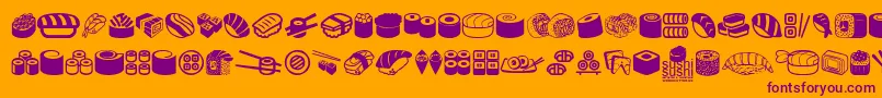 SushiSushi Font – Purple Fonts on Orange Background