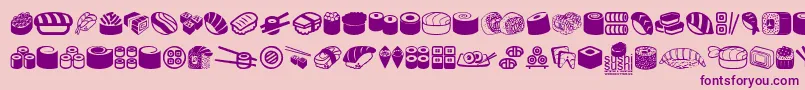 SushiSushi Font – Purple Fonts on Pink Background
