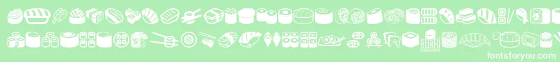 SushiSushi-Schriftart – Weiße Schriften auf grünem Hintergrund