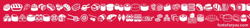 SushiSushi Font – White Fonts on Red Background