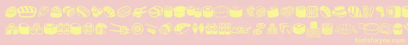 SushiSushi Font – Yellow Fonts on Pink Background