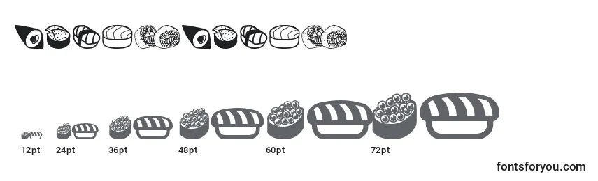 Размеры шрифта SushiSushi