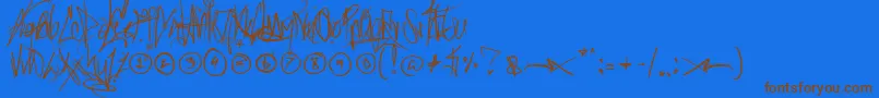 SickCapitalVice Font – Brown Fonts on Blue Background