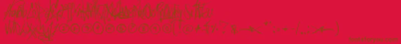 Fonte SickCapitalVice – fontes marrons em um fundo vermelho