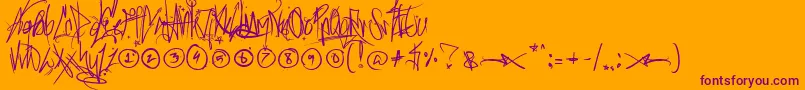 SickCapitalVice Font – Purple Fonts on Orange Background